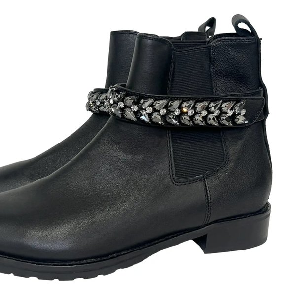 WHBM $200 Ankle Charm Chelsea Boots Removable Gem Strap 10 - Picture 7 of 7